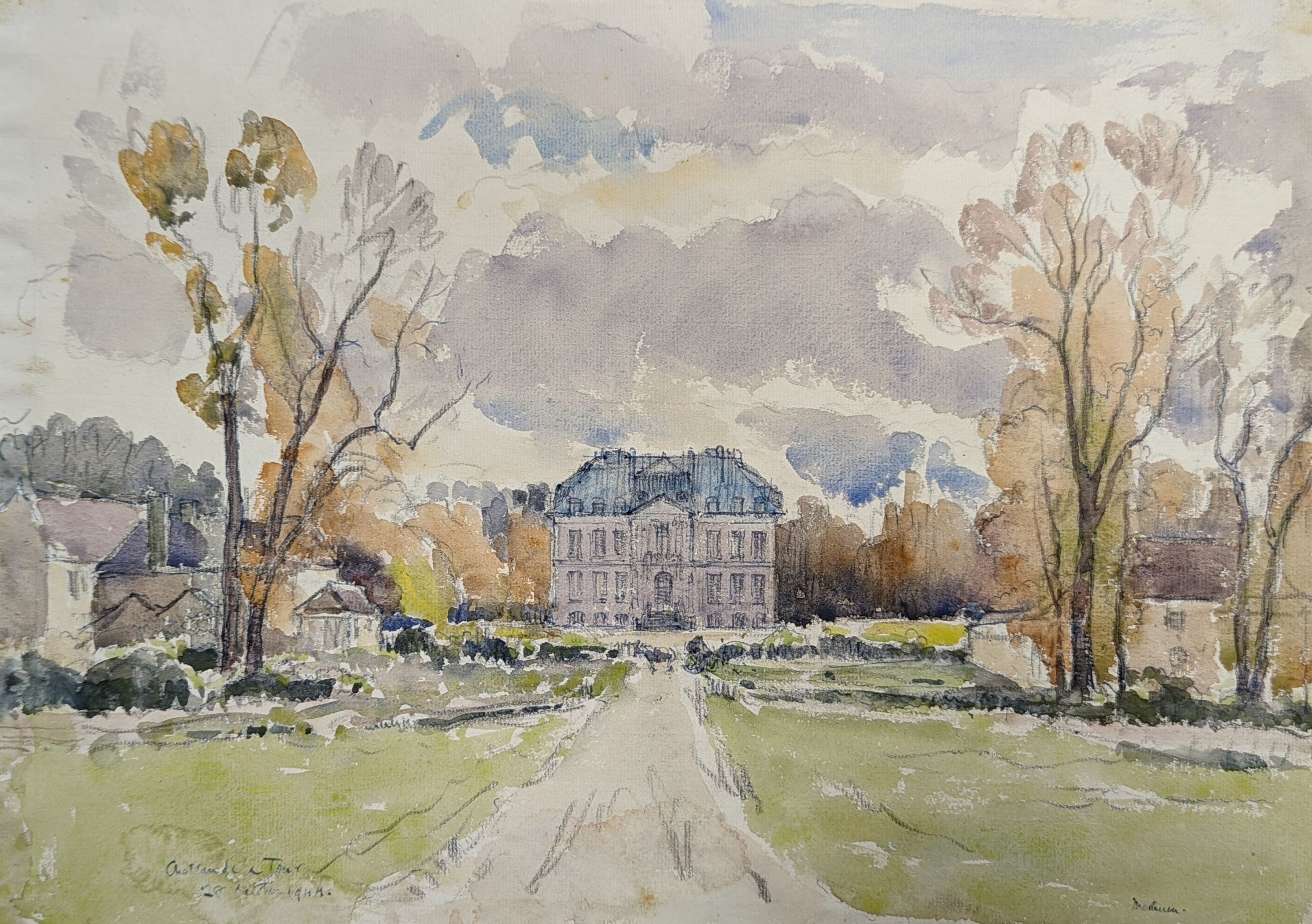 Lord Methuen (1886-1974), watercolour, 'Chateau de la Tour, signed and dated 1944, 30 x 43cm.